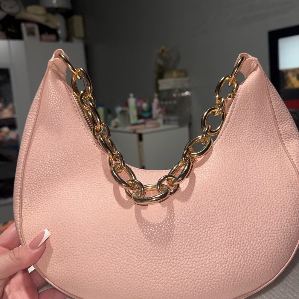 Elegant Pink Chain Shoulder Bag